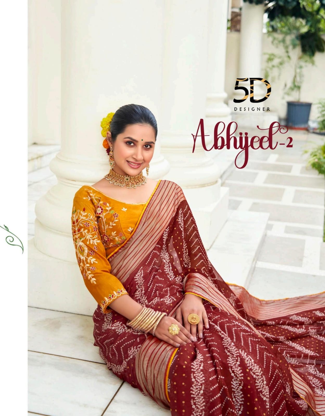 Abhijeet 2 By 5D Designer Printed Chiffon Saree Catalog